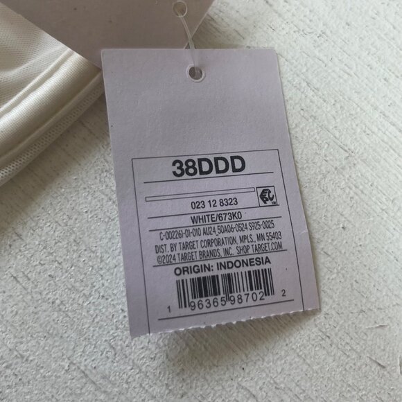 Auden Unlined Underwire Bra 38DDD Cream New Demi Coverage Adjustable - Picture 10 of 13